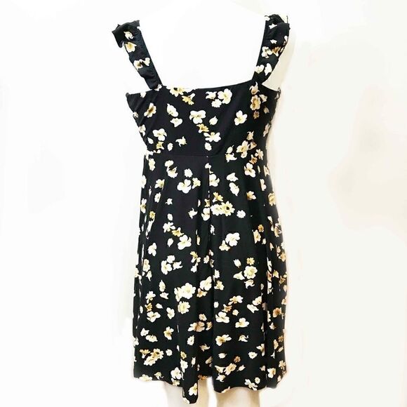 black And Yellow Floral Knit Dress - Picture 2 of 6